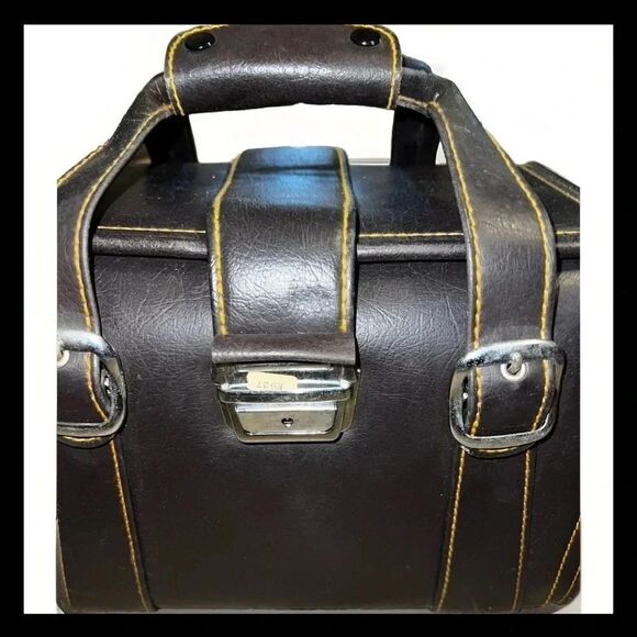 Vintage Hinomoto Brown No. 48 Japan Shoulder Strap No Key Camera Bag - Picture 3 of 11